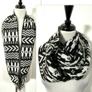 aeropostale BLACK WHITE Sparkle SILVER Infinity Sweater Scarf